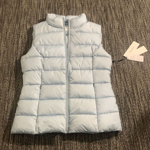 Calvin Klein Jackets & Blazers - Calvin Klein NEW Light Blue Full Zip Sorona Aura Puffer Vest